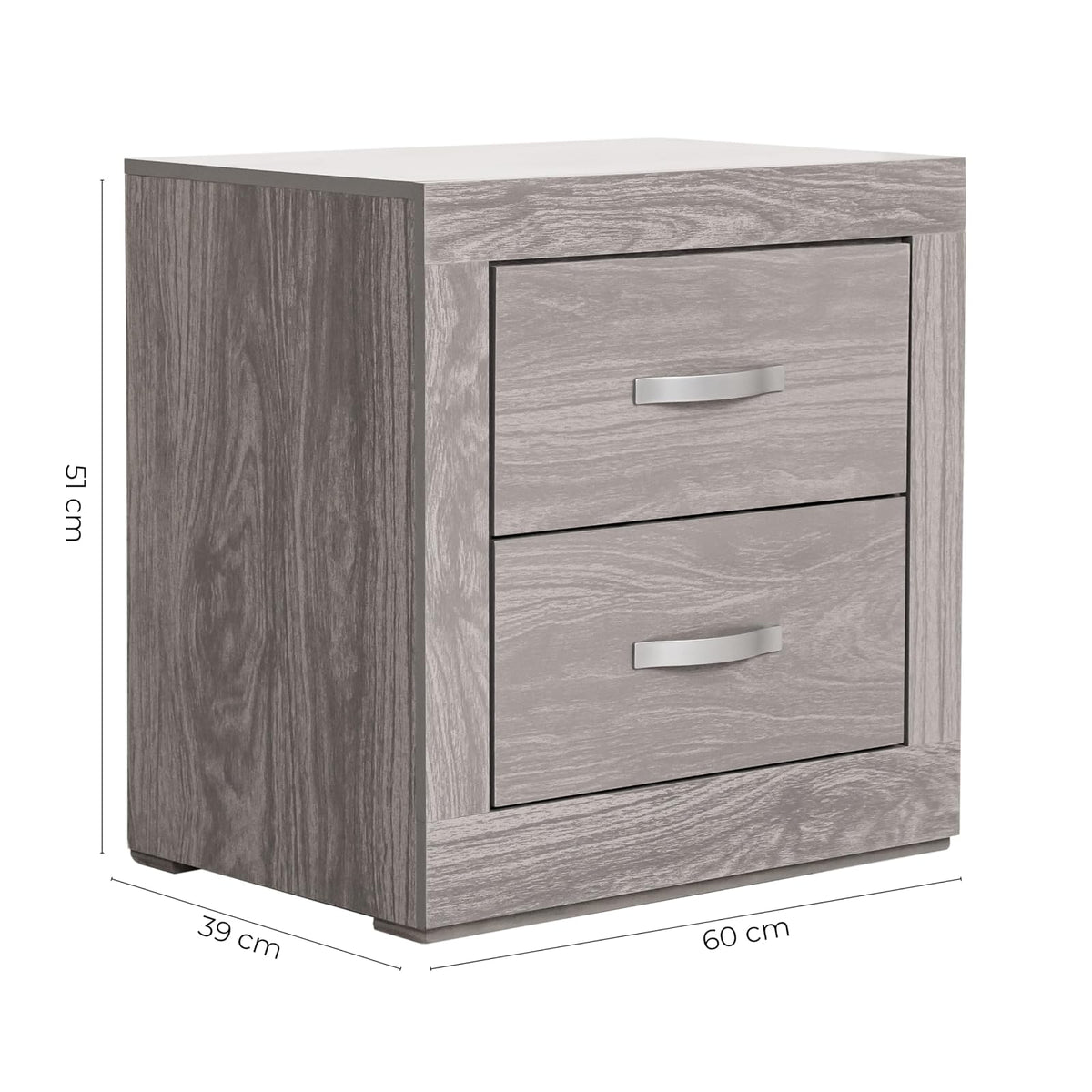 Tugow Buró con 2 Cajones Color Gris con Jaladeras de Metal - Madera MDF