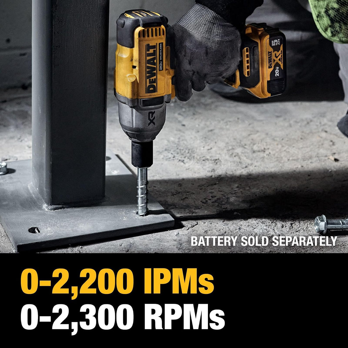 DEWALT Llave de impacto inalámbrica de 20 V MAX, 1/2 pulgadas, solo herramienta desnuda (DCF900B)