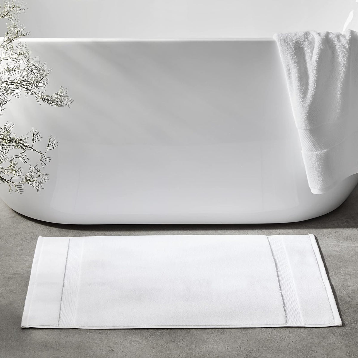 Aware - Alfombrilla de baño 100% algodón orgánico, 20 x 31 pulgadas, color blanco