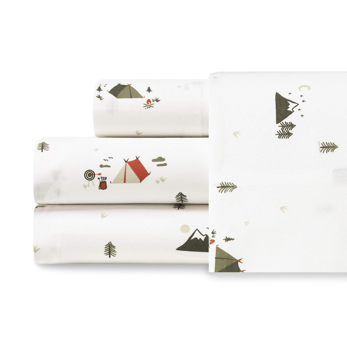 Eddie Bauer - Juego de sábanas Queen, algodón percal para decoración del hogar (Cascade Camping, Queen)