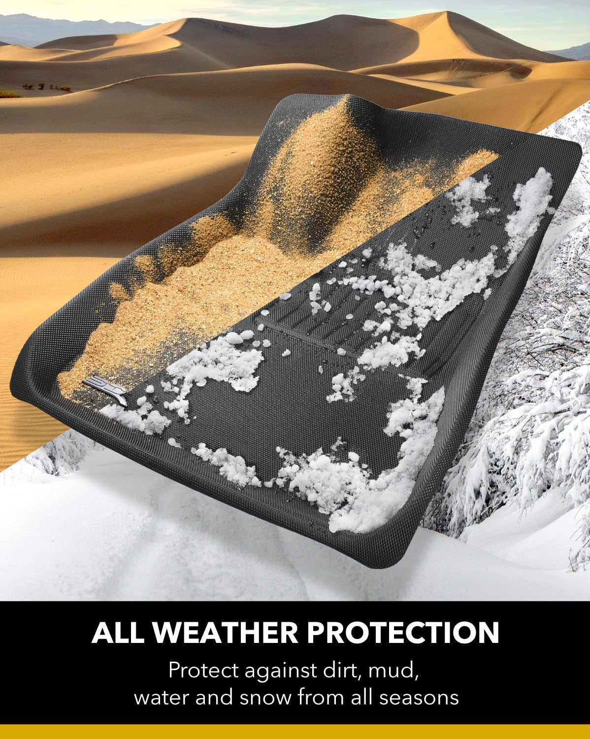 3D MAXpider Complete Set Custom Fit All-Weather Floor Mat for Select Nissan Murano Models - Kagu Rubber (Tan)
