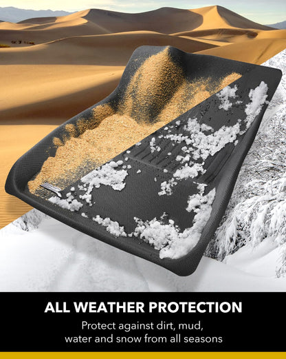 3D MAXpider Complete Set Custom Fit All-Weather Floor Mat for Select Nissan Murano Models - Kagu Rubber (Tan)