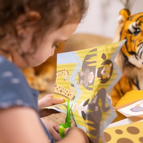 Melissa & Doug Safari Scissor Skills Activity Pad with Child-Safe Scissors – 20 Pages