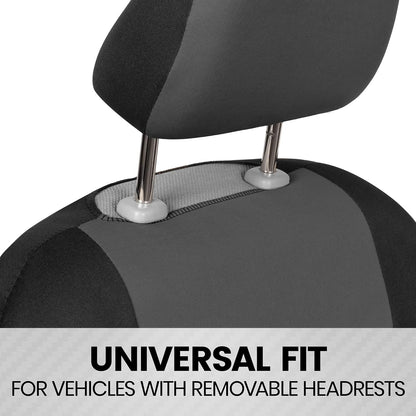 BDK PolyPro Fundas de Asiento Completas con Funda de Volante, Carbón sobre Negro, Banco Dividido, OS-312