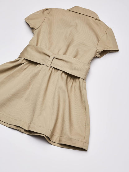 French Toast Girls' Twill Safari Shirtdress