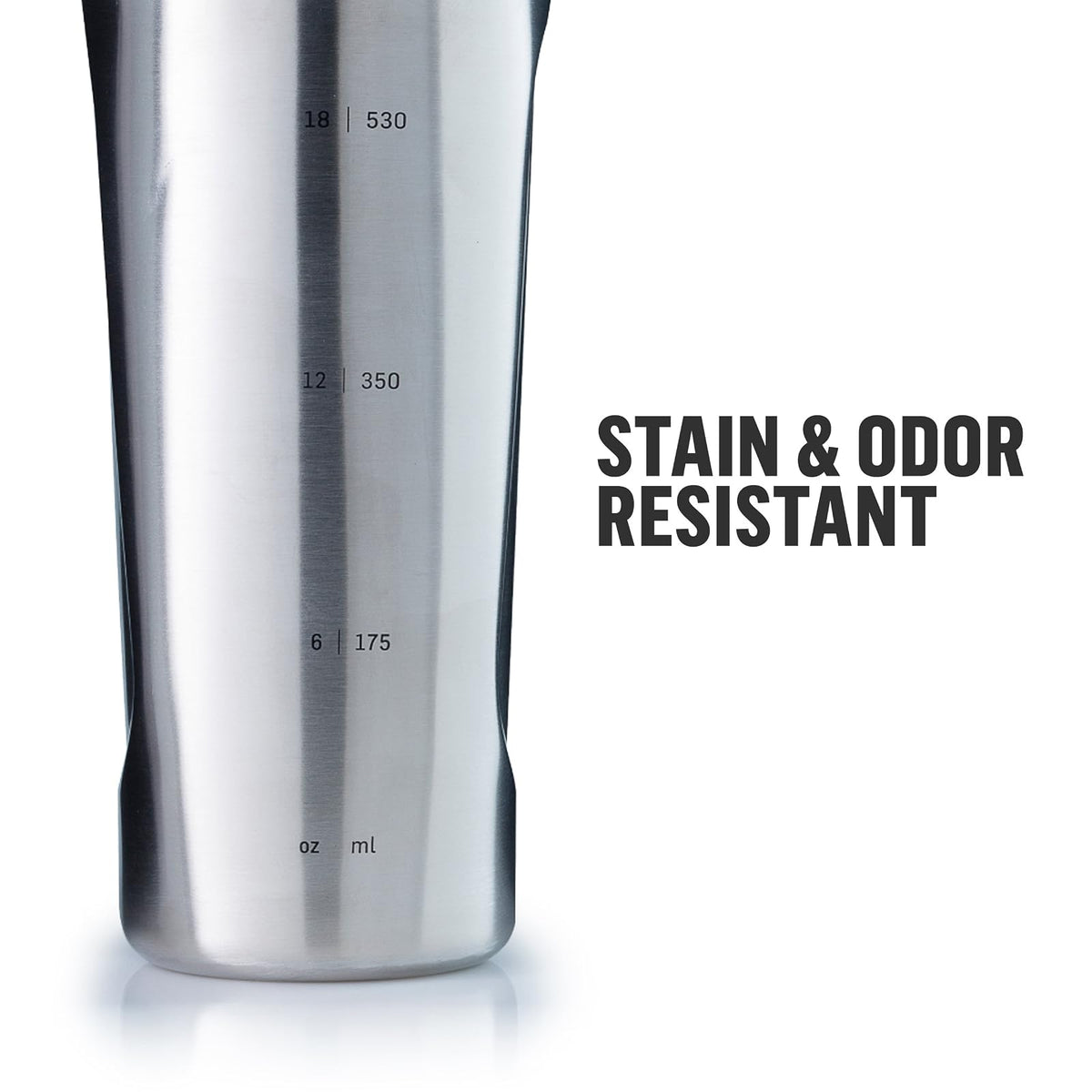 BlenderBottle Radian de acero inoxidable | Botella de agua | Botella mezcladora de batidos de proteínas | con batidor Blenderball | libre de BPA |Blanco - 770ml
