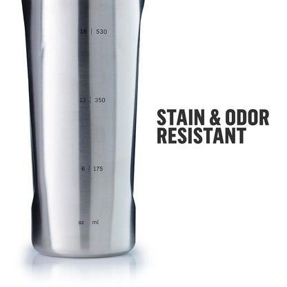 BlenderBottle Radian de acero inoxidable | Botella de agua | Botella mezcladora de batidos de proteínas | con batidor Blenderball | libre de BPA |Blanco - 770ml