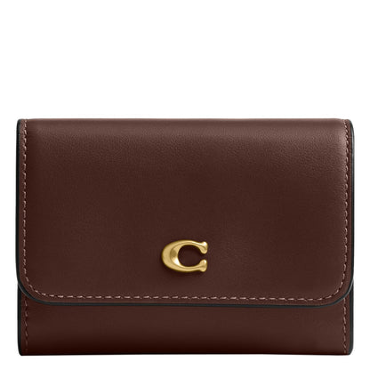 Coach Essential - Funda para tarjetas con solapa, B4/Merlot - Aproximadamente 10.3 cm x 8.4 cm x 1.8 cm - B4 - ARCE
