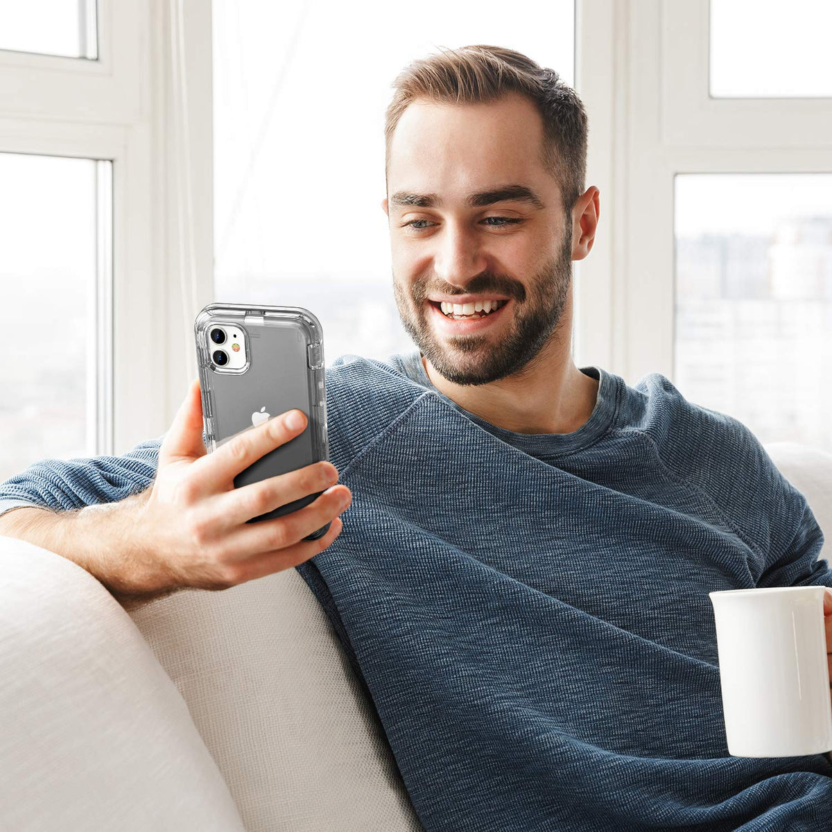 ORIbox - Funda Compatible con iPhone 11, Resistente a los Golpes, anticaídas, Transparente