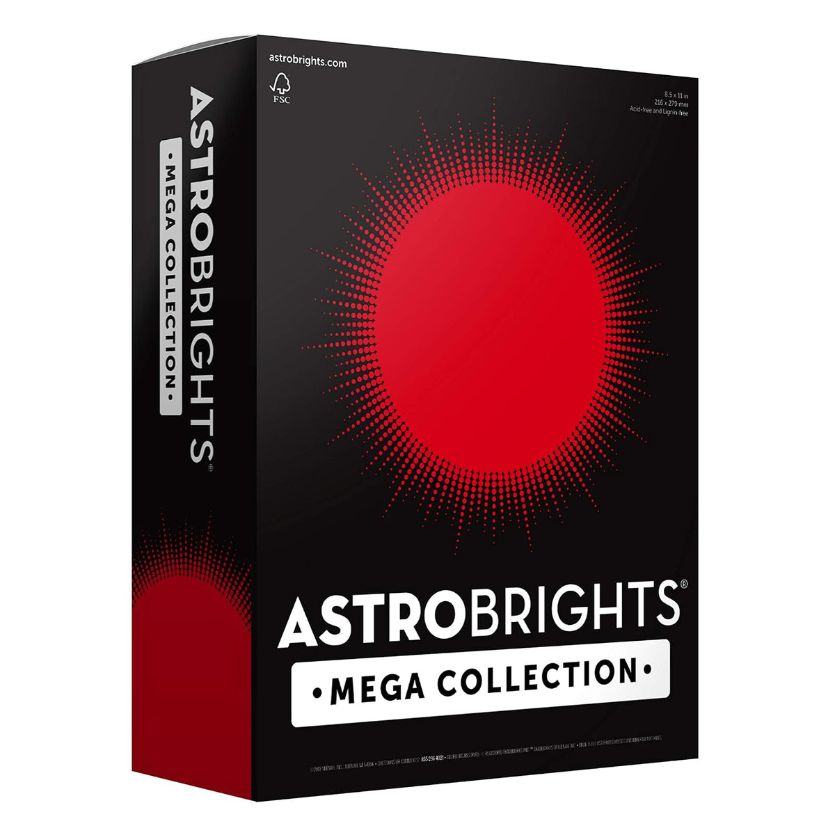 Astrobrights Mega Collection, cartulina de colores, ultra rojo, 320 hojas, 65 libras/176 g/m², 8.5 x 11 pulgadas, más hojas (91682)