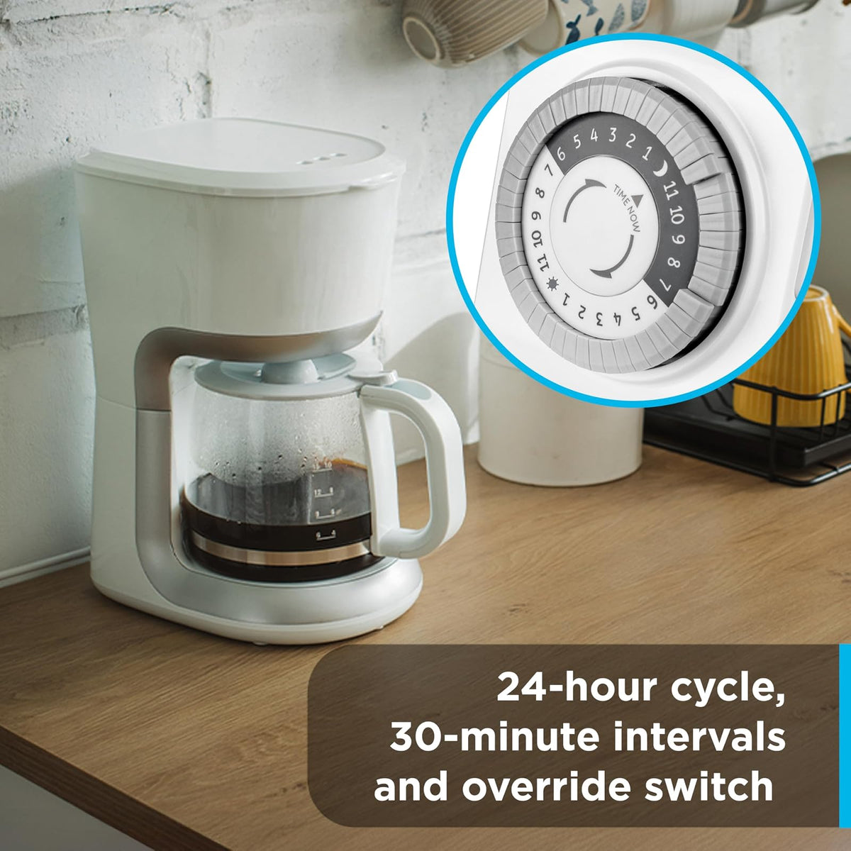 GE 24-Hour Heavy Duty Indoor Plug-in Mechanical Timer, Gray/White