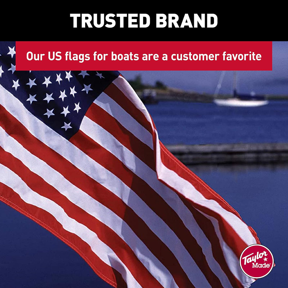 Taylor Made Products, Bandera de Barco Cosida, Estados Unidos, 50 Estrellas