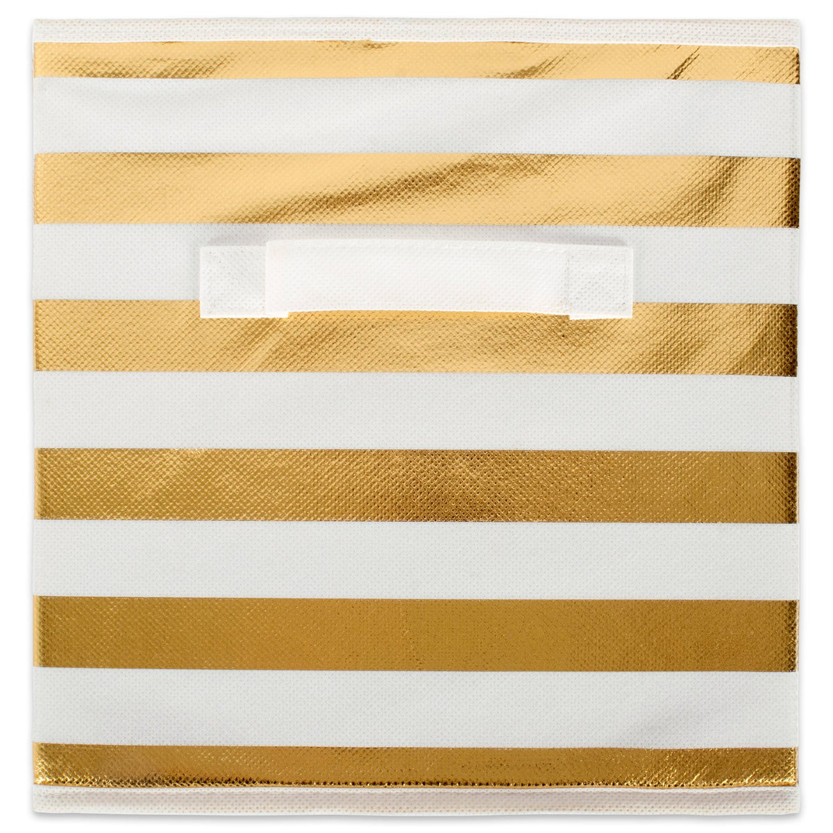 DII tela plegable cubeta de contenedores de almacenamiento para organizadores, Cubo grande - Juego de 2, Dorado (Stripe Gold), 1, 1