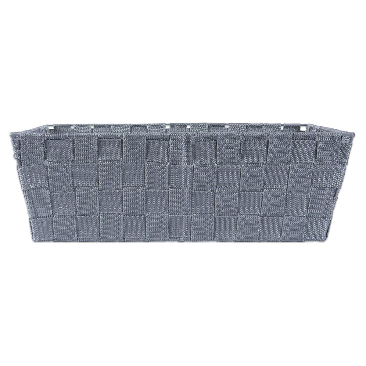 DII Duradero contenedor de almacenamiento de nailon tejido trapezoidal o canasta para organizar tu hogar, oficina o armarios, Gris, Bandeja, 1, 1