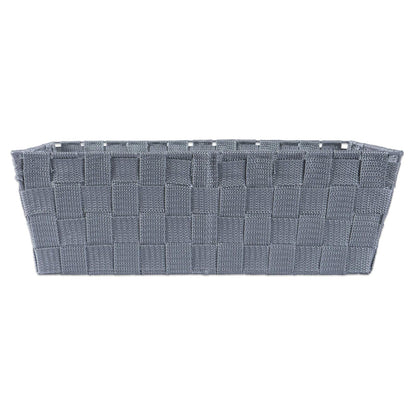 DII Duradero contenedor de almacenamiento de nailon tejido trapezoidal o canasta para organizar tu hogar, oficina o armarios, Gris, Bandeja, 1, 1