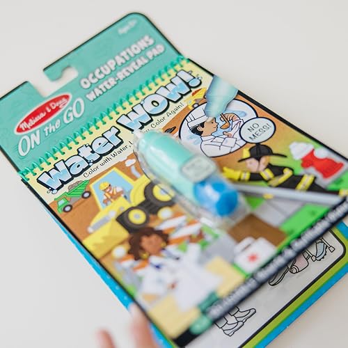 Melissa & Doug On the Go Water Wow! Ocupaciones (Bloc Reutilizable de Actividades Revela con Agua, Pluma Gruesa de Agua)