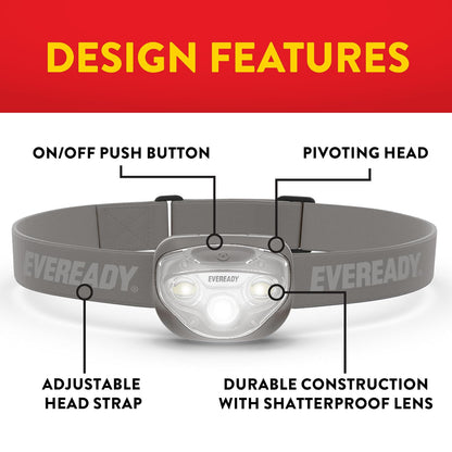 EVEREADY - Faros LED Pro200 [Paquete de 5], IPX4, resistentes al agua, y duraderas para camping, senderismo, corte de energía de emergencia (baterías incluidas)