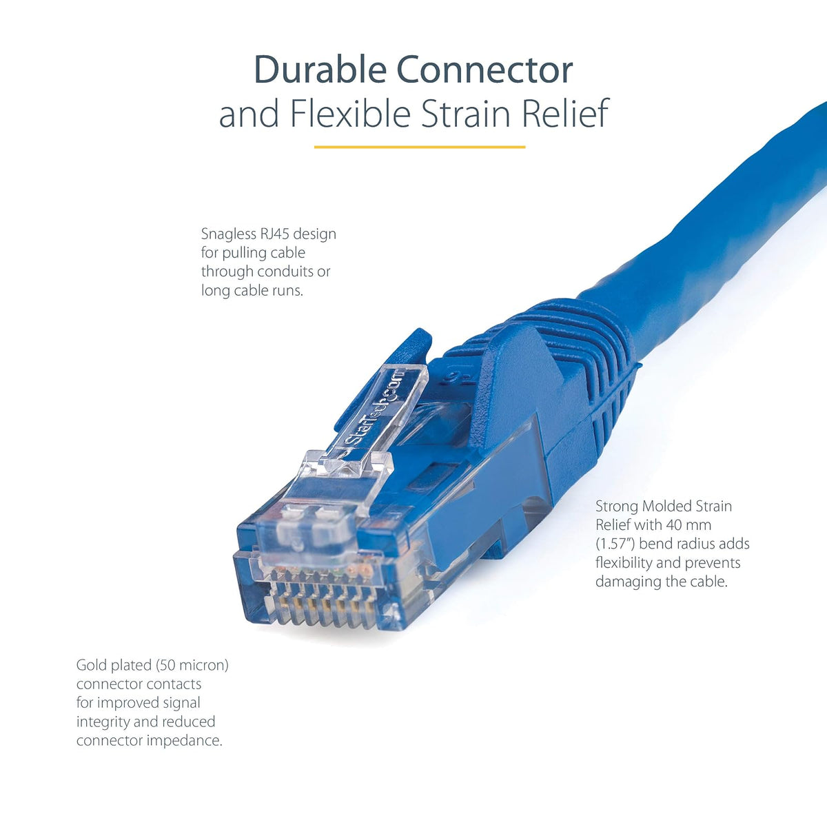 StarTech RJ45 UTP Category 122 N6PATCH6BL - Cable de Ethernet sin Trabas, Azul