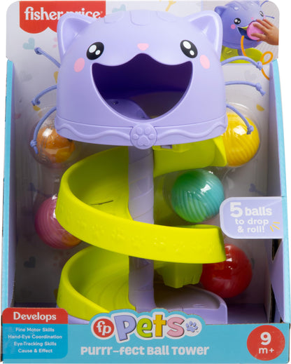 Fisher-Price Juguete para Bebés Gatito Pelotitas Rodantes para bebés de 9 Meses en adelante
