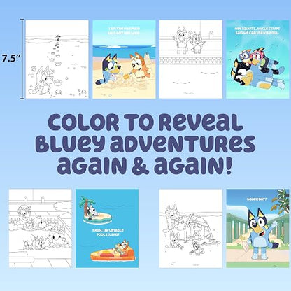 Bluey Aqua Art, Includes 4 Reusable Pages of Water Art & Water Pen, Color with Water Book, Water Reveal Activity Book, Paint with Water Books, Water Doodle Book, Reusable No-Mess Art Book
