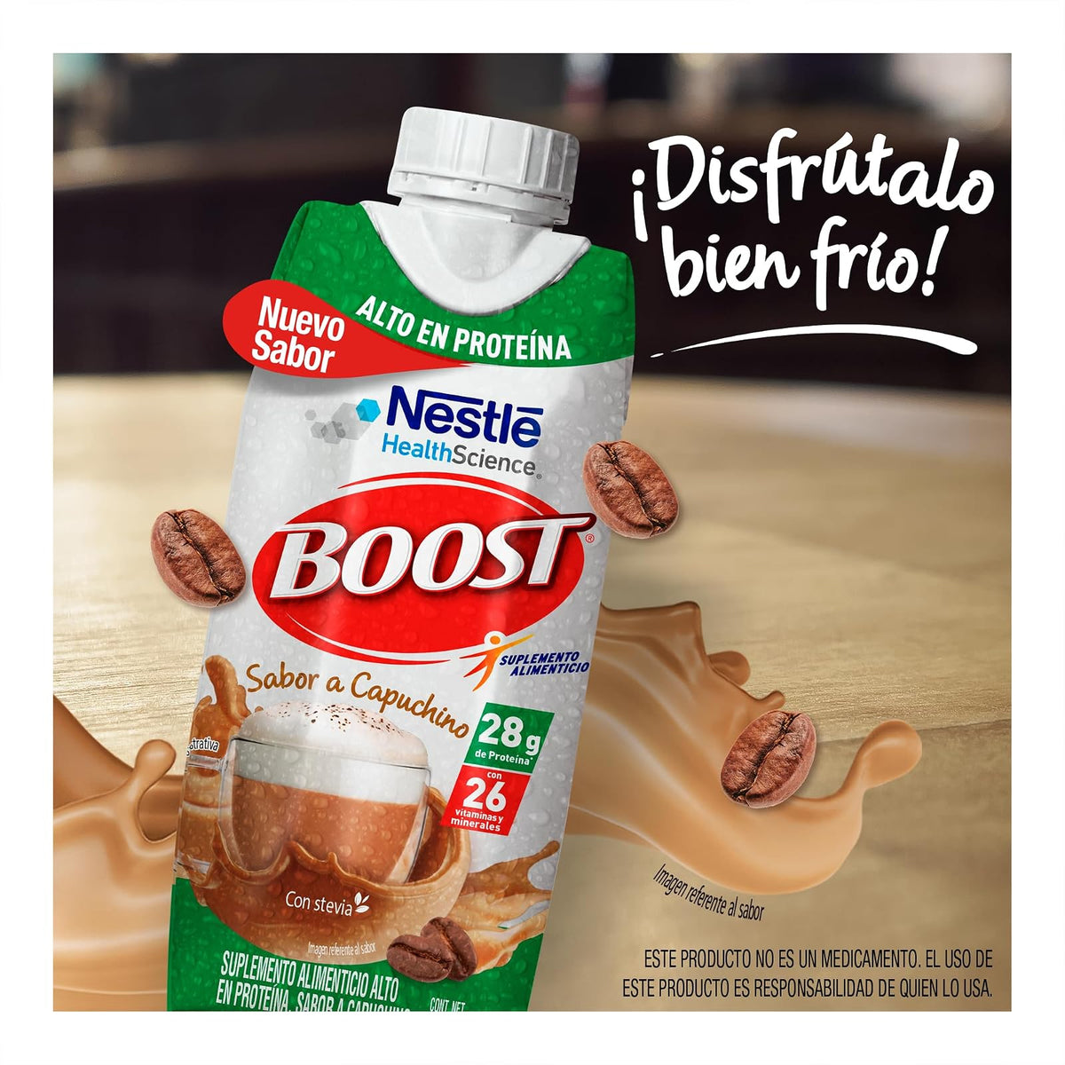 Boost Alto en Proteína Suplemento Alimenticio Capuchino 12 pzas 330ml c/u