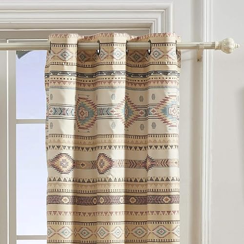 Greenland Home Phoenix Paneles de Cortina, Conjunto de 4 Piezas, Forradas con ataduras, 213 cm de Largo, Marron Topo