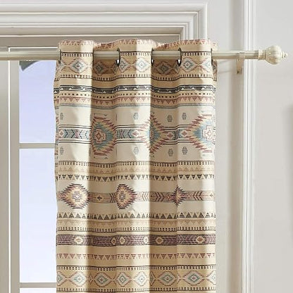 Greenland Home Phoenix Paneles de Cortina, Conjunto de 4 Piezas, Forradas con ataduras, 213 cm de Largo, Marron Topo