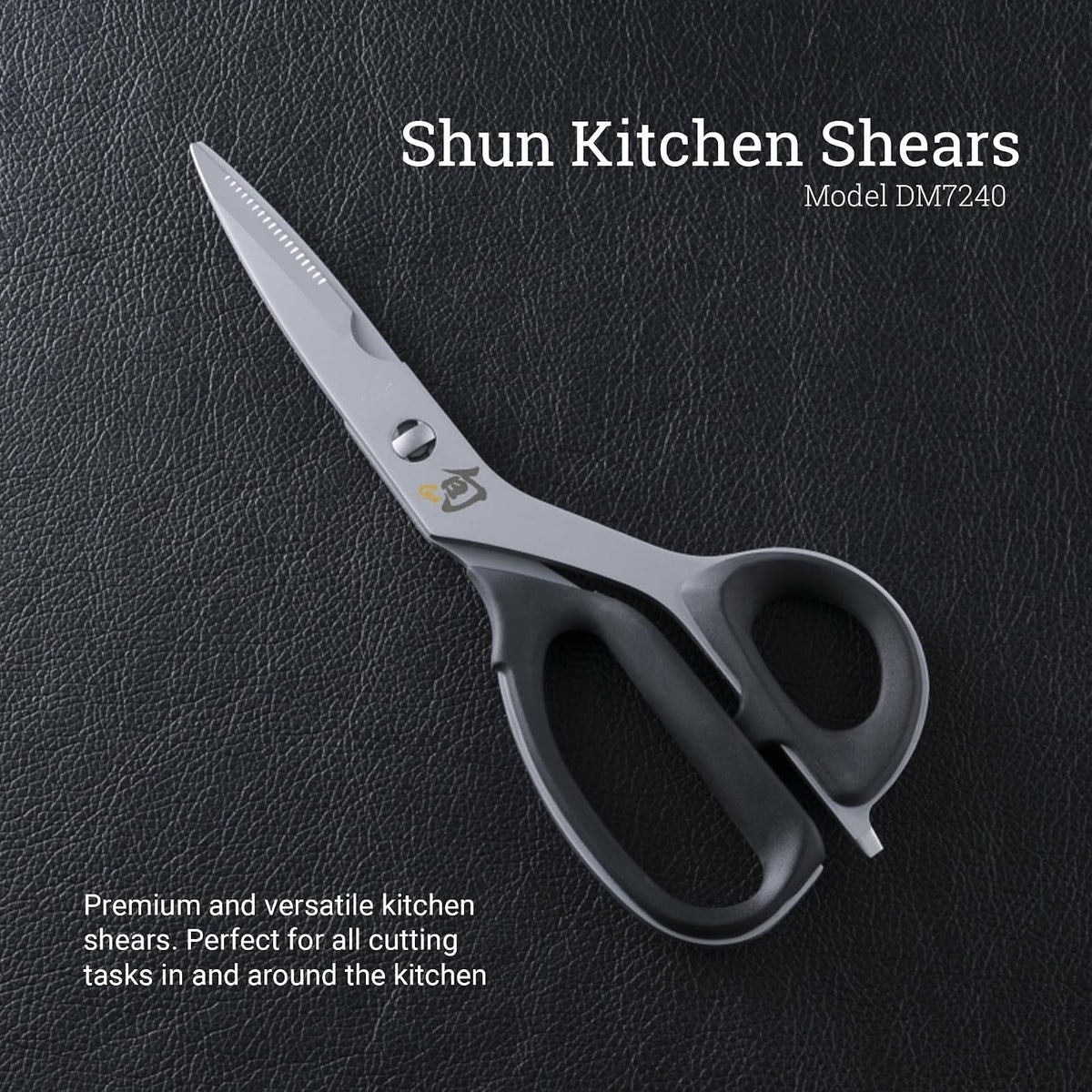 Shun Tijeras de Cocina de Alta Calidad; Acero Inoxidable, Empuñaduras de Elastómero, Hojas Dentadas, Separables para Limpieza Fácil