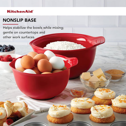 KitchenAid - Cuencos universales para mezclar, juego de 3 unidades, color rojo imperio