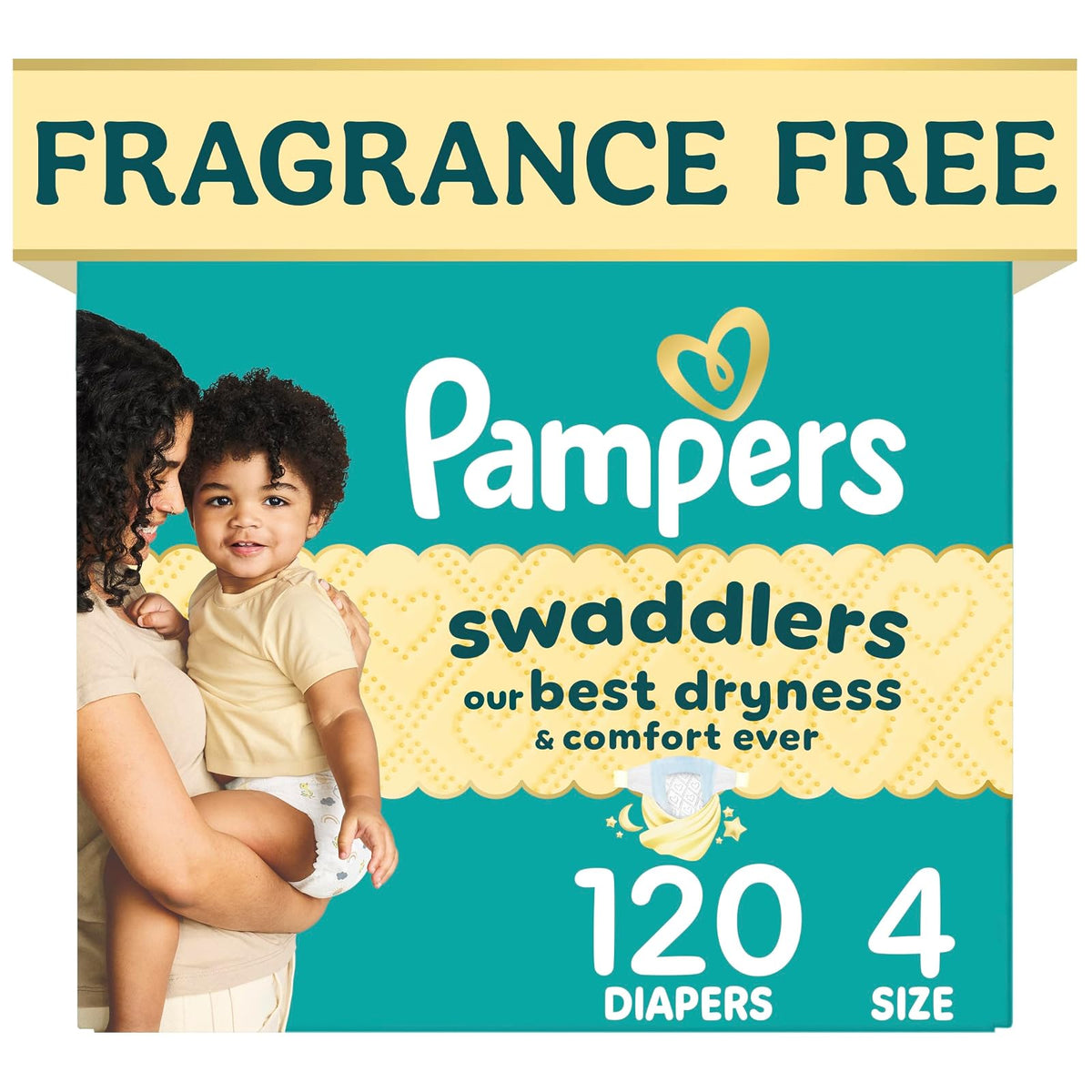 Pampers Swaddlers Pañal Desechable para Bebé, Ultra Absorbente - Talla 4 (120 Unidad)