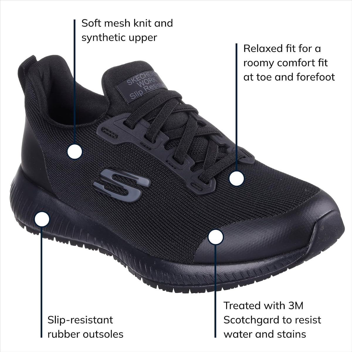 Skechers for Work Squad SR Zapatos de Servicio de Alimentos para Mujer