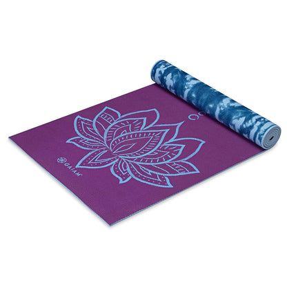 Gaiam Tapete de Yoga Reversible Extra Grueso Antideslizante - Loto púrpura