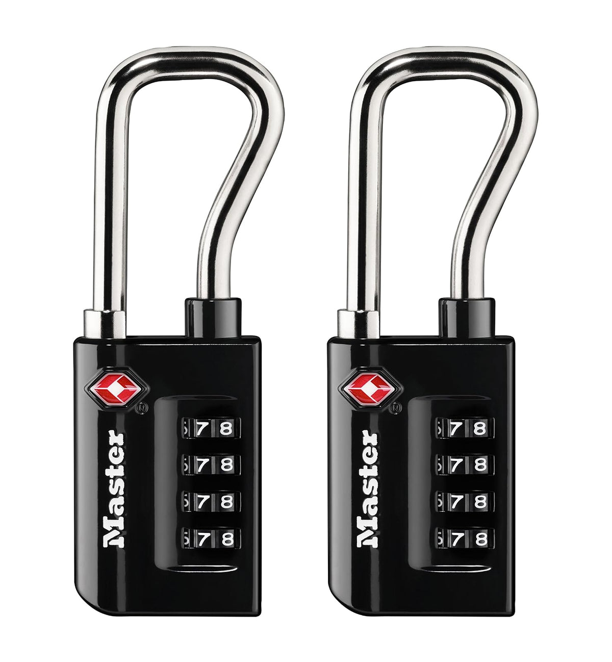 Master Lock Candado de combinación numérica para equipaje, aceptado por TSA, reconfigurable, puedes configurarlo tú mismo, Numérico, Paquete de 2