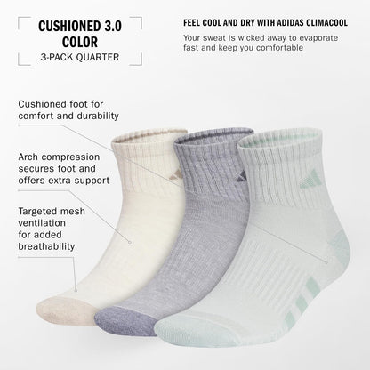 adidas Cushioned Quarter Ankle Socks (3-pair Pack) Calcetín de cuarto Hombre