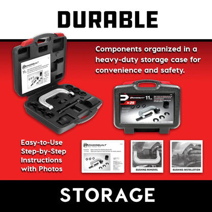 Powerbuilt Juego de herramientas de servicio de bujes de brazo de control superior para Ford, GM y Chrysler, quitar e instalar bujes de automóvil, 648604