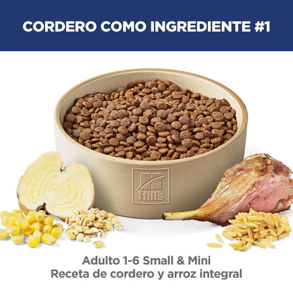 Hill's Science Diet Small Mini Croquetas para Perro Adulto Cordero 2Kg | Croquetas Hill's para perro, cordero real, razas pequeñas, digestión saludable, sistema inmunológico fuerte
