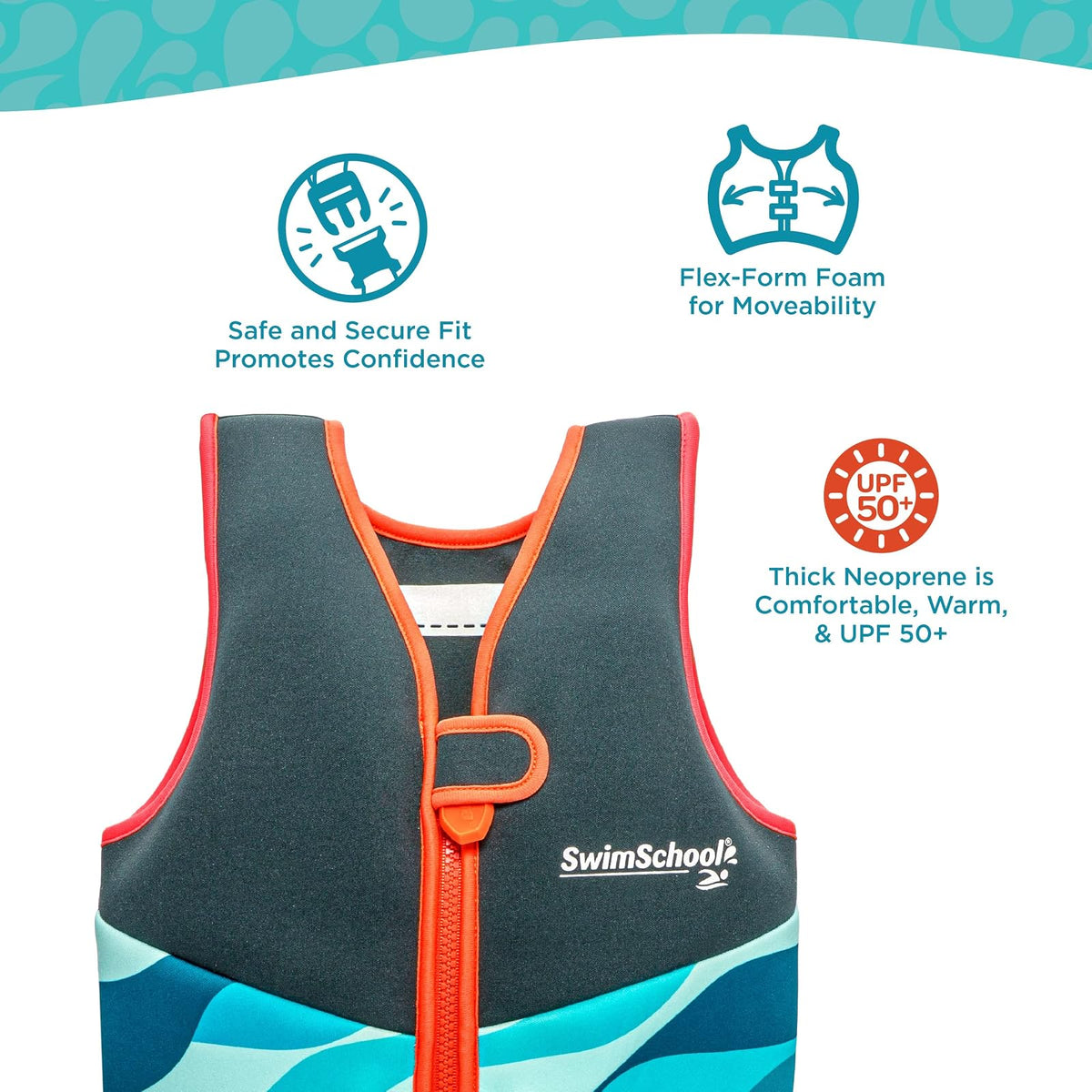 SwimSchool - Chalecos de natación para niños de 2 a 6 años - Niños/niñas - Múltiples Colores/Estilos - Aprende a Nadar flotantes