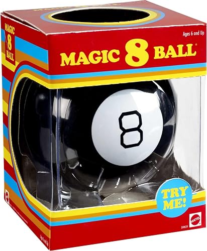 Mattel Games Juego de Mesa Magic 8 Ball para niños de 6 años en adelante | Aspecto retro para niños, adolescentes, familias, regalos, fiestas y viajes, DHW39