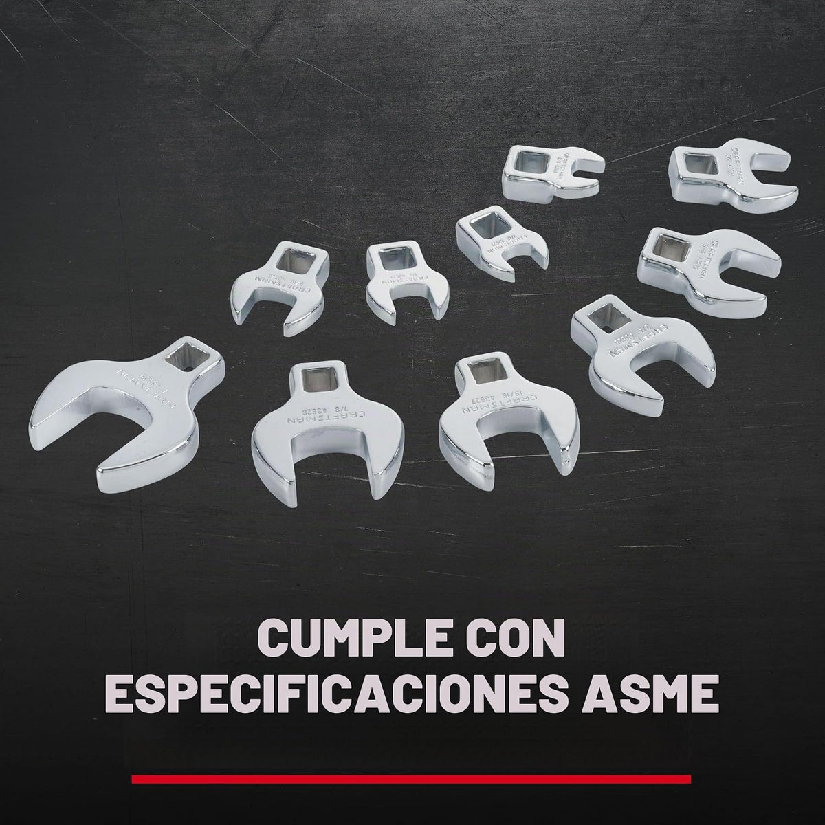 CRAFTSMAN - Juego de llaves de cuervo, extremo abierto, SAE, 10 piezas (CMMT12052LZ)