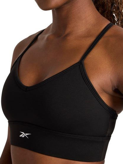 Reebok ID Train Tri Back Bra, Slim Fit, Lightweight Stretch Poly Motion Interlock Fabric, Moisture-Wicking Sujetador Deportivo Mujer