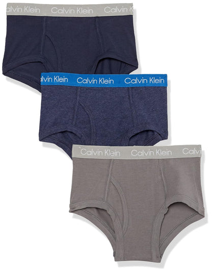 Calvin Klein CK Calzoncillos para Niño, Paquete de 3 - Azul - Cstl - Negro - XL