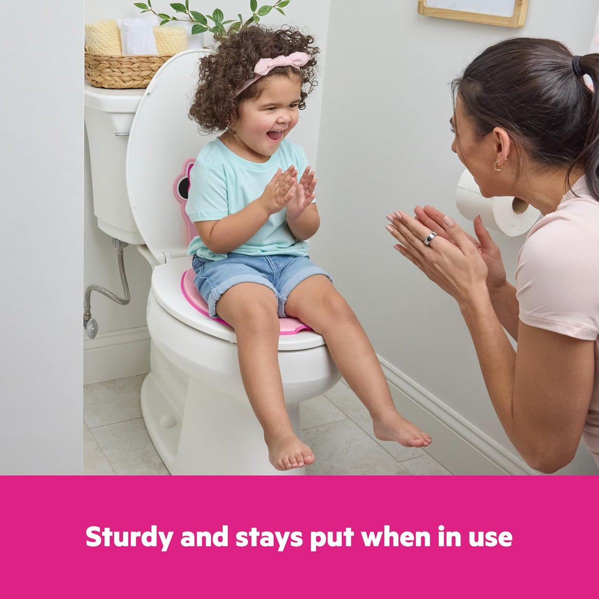 Bright Starts Asiento de Baño-Inodoro de Minnie Mouse para Bebé, Rosa, a partir de 18 meses