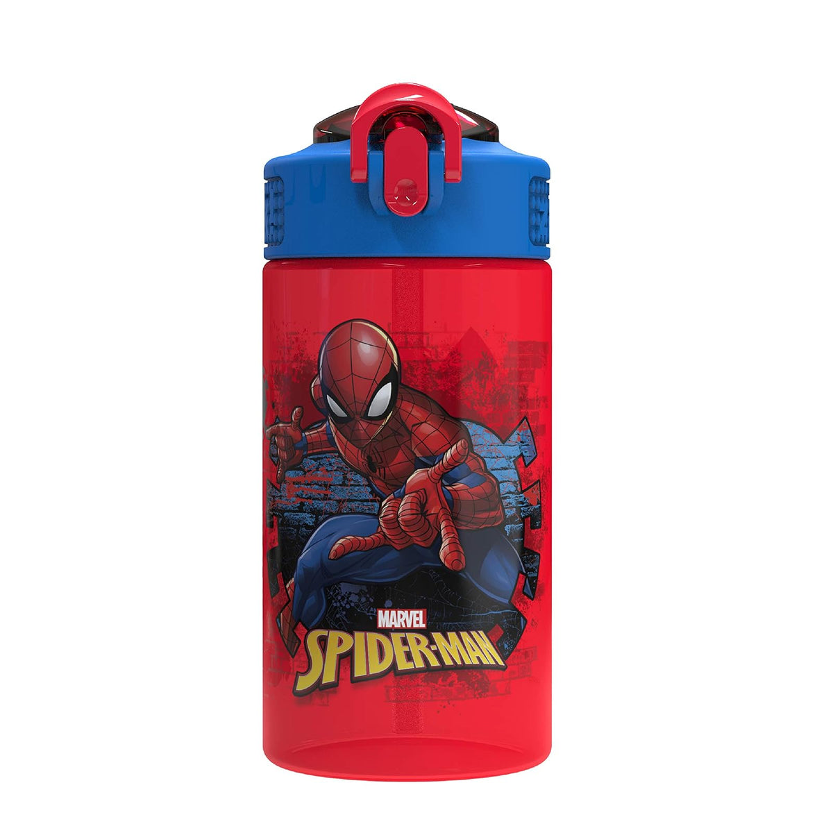 Zak Designs Marvel Comics - Recipiente de sándwich reutilizable, diseño de Spider-Man, Botella de agua, Hombre araña, 16 onzas, 1