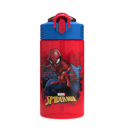 Zak Designs Marvel Comics - Recipiente de sándwich reutilizable, diseño de Spider-Man, Botella de agua, Hombre araña, 16 onzas, 1