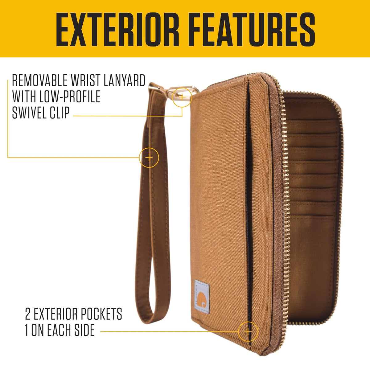 Carhartt - Carteras planas de lona para mujer, Embrague plano de pato de nailon (vino profundo), Talla única
