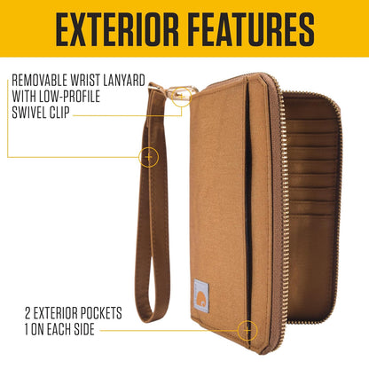 Carhartt - Carteras planas de lona para mujer, Embrague plano de pato de nailon (vino profundo), Talla única