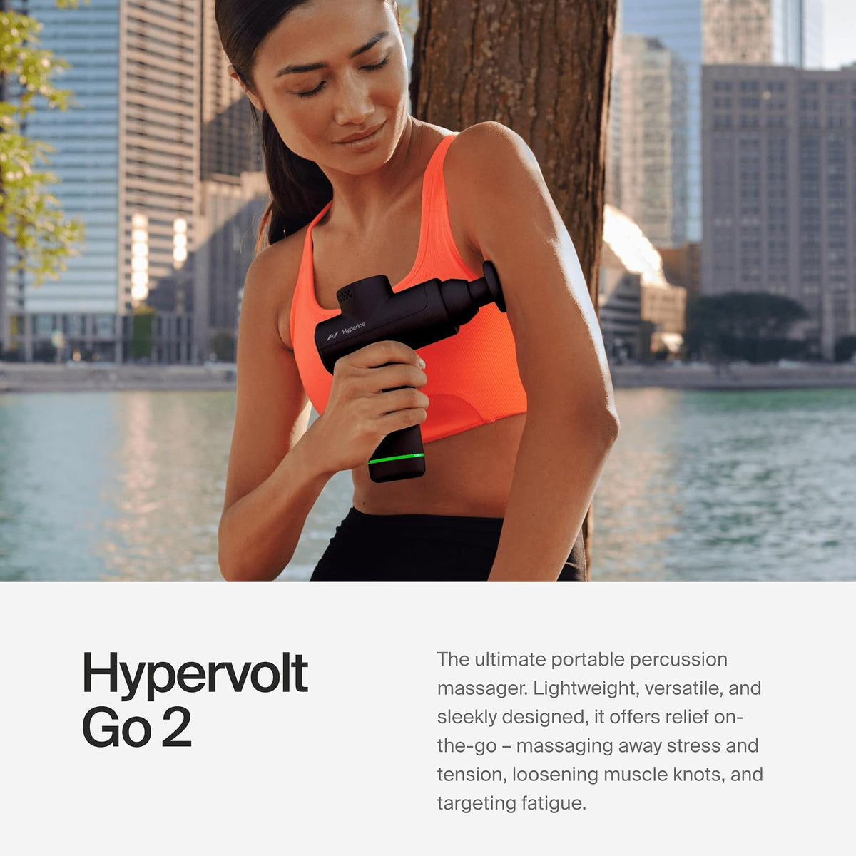 Hypervolt Go 2 - Equipado con tecnología Quiet Glide - Pistola de masaje de percusión portátil (Hypervolt Go 2 Negro)