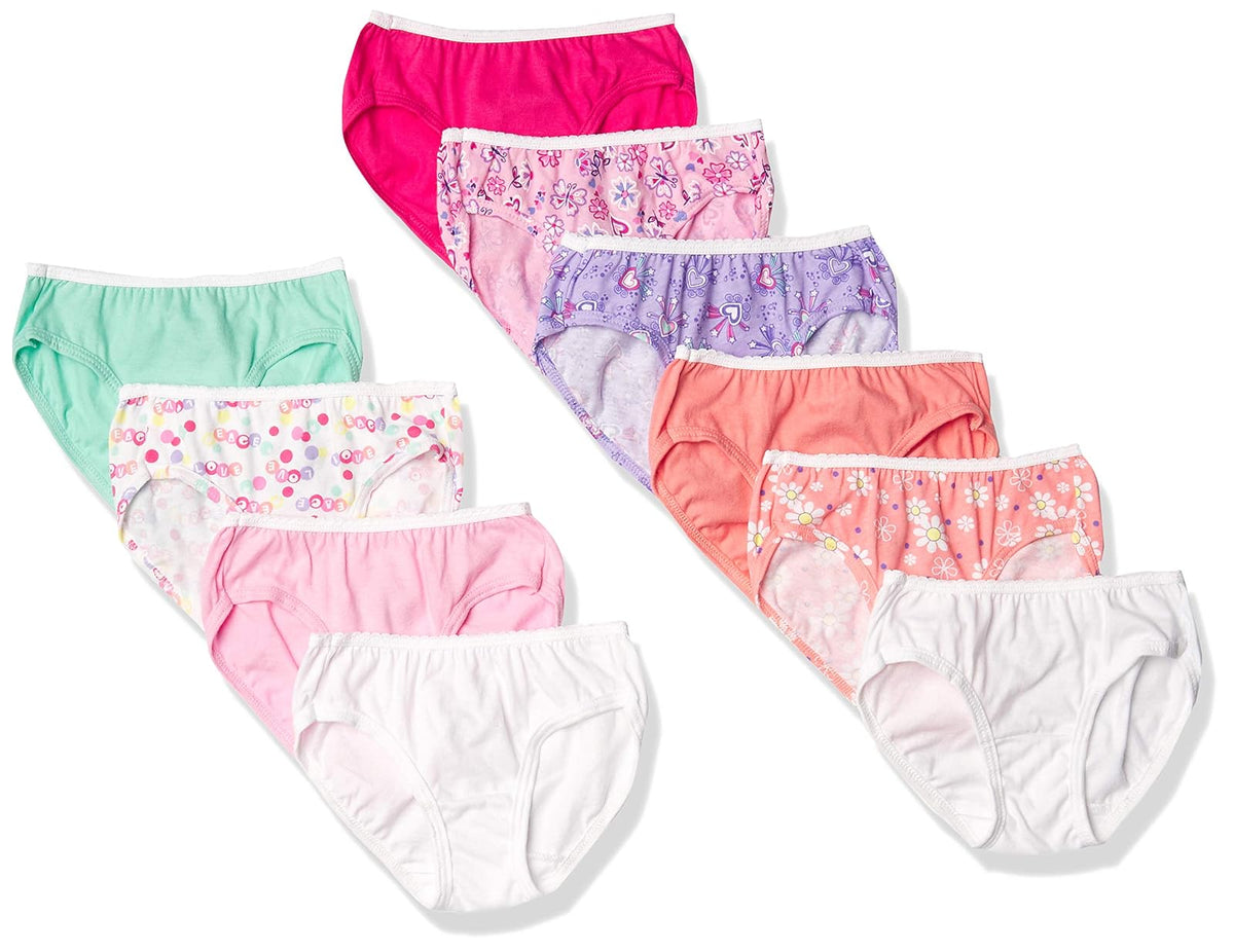 Hanes Ropa Interior Hipster para Niña, Paquete de 10 - Multicolor - 4-5