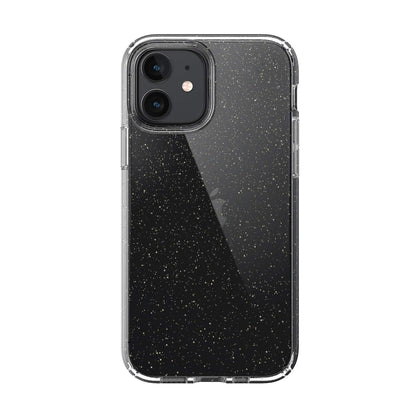 Speck Products Presidio Perfect-Clear + Glitter iPhone 12, iPhone 12 Pro, Funda Transparente con Purpurina Dorada/Transparente