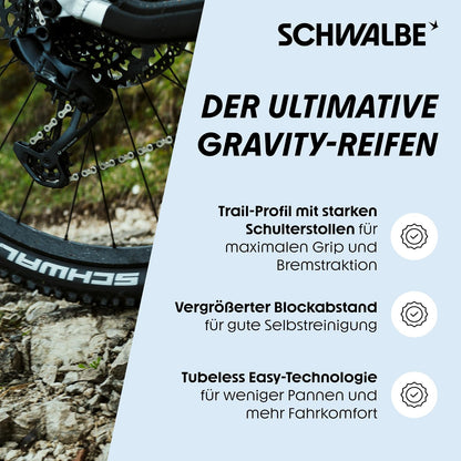 Neumáticos Schwalbe Nobby Nic sin cámara, 29 pulgadas, 5.7 cm de ancho, negro